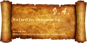 Valentin Annamária névjegykártya